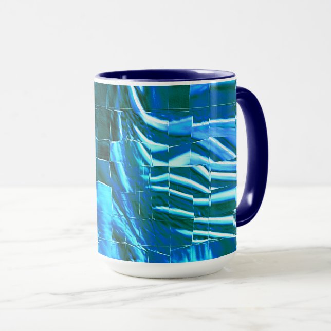 Taza Textura metálica abstracta de mosaico de cielo tra (Anverso derecho)