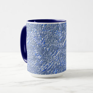 Taza Textura Raya azul e efeito prateado