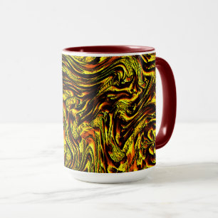 Taza Textura rústica dorada con trazos oscuros y naranj