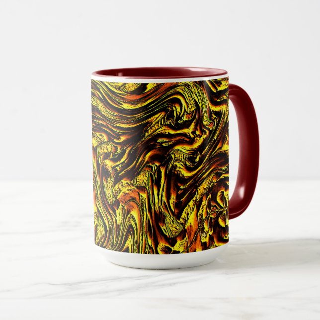 Taza Textura rústica dorada con trazos oscuros y naranj (Anverso derecho)