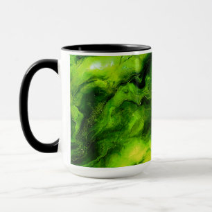 Taza Textura similar al mármol en verde brillante
