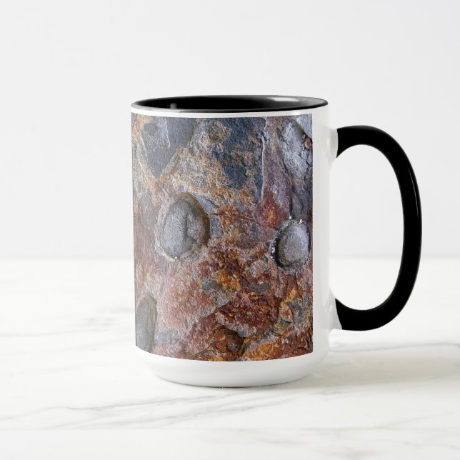 Taza Textura sucia de la roca de la geología con nombre (Derecha)