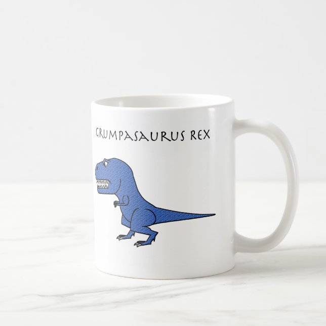 Taza texturizada azul de Grumpasaurus Rex (Derecha)