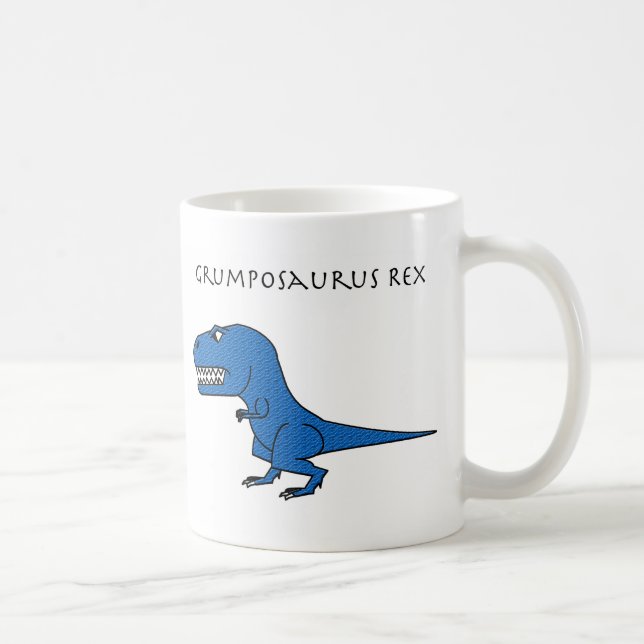 Taza texturizada azul de Grumposaurus Rex (Derecha)