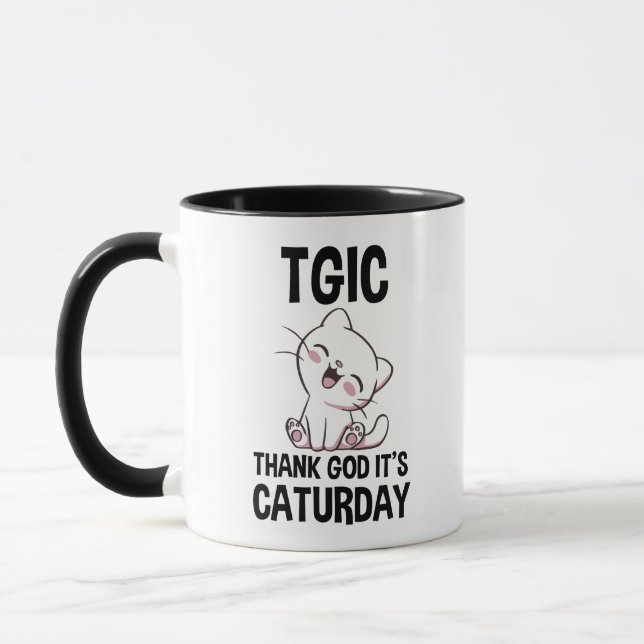 Taza TGIC Thank God It's Caturday (Izquierda)