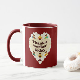 Taza Thank a Worker Today Vintage Style Appreciation