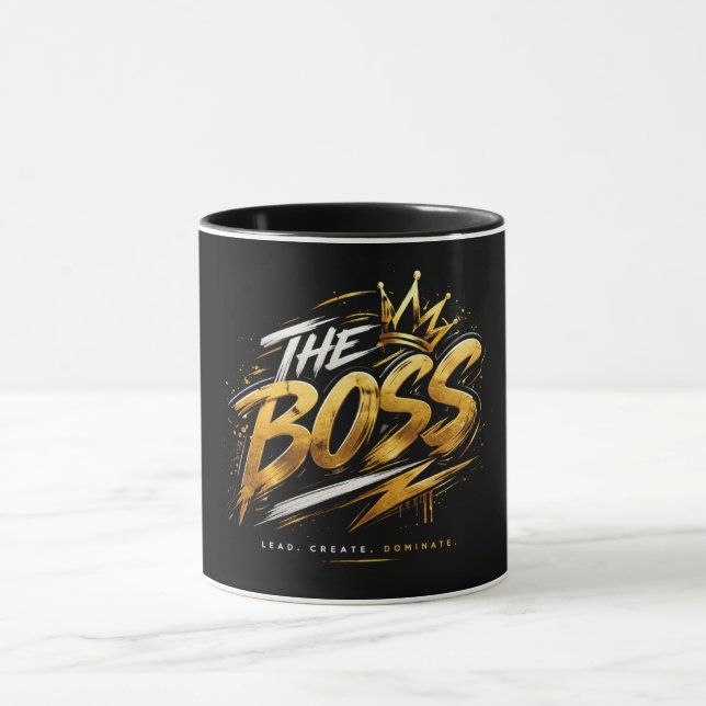Taza The Boss Crown – Gold Luxury Power Mug 🔥 (Centro)