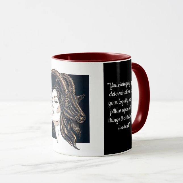 Taza The Capricorn Lady: Sophisticated Two-Tone Mug (Anverso derecho)