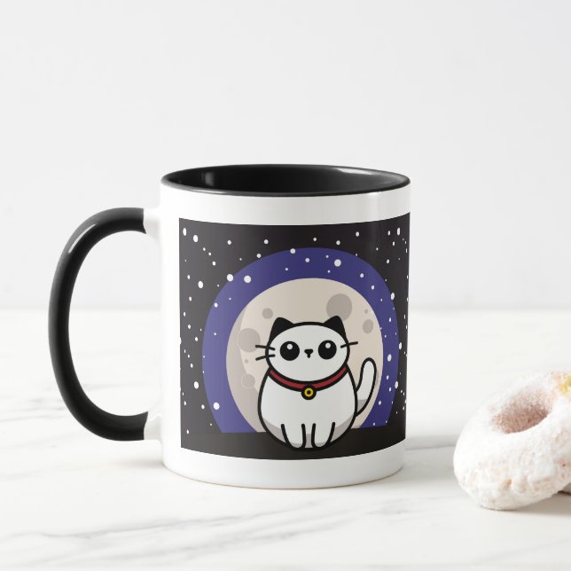 Taza The Cat on the Moon Mug (Con donut)