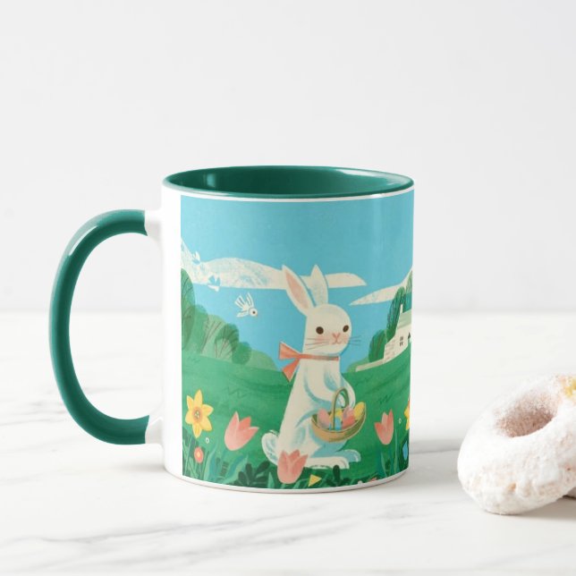 Taza The Gentle Farmer Bunny Kind Ones Whimsical Coffe (Con donut)