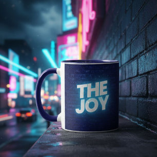 Taza The Joy Typography Wall Brick Pattern Two-Tone Mug