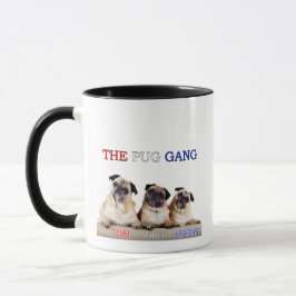 Taza The Pug Gang Coffee Mug Tom, Dick & Harry