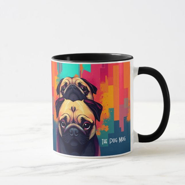Taza "The Pug Mug" - Tan Pug Dog Coffee Mug (Derecha)