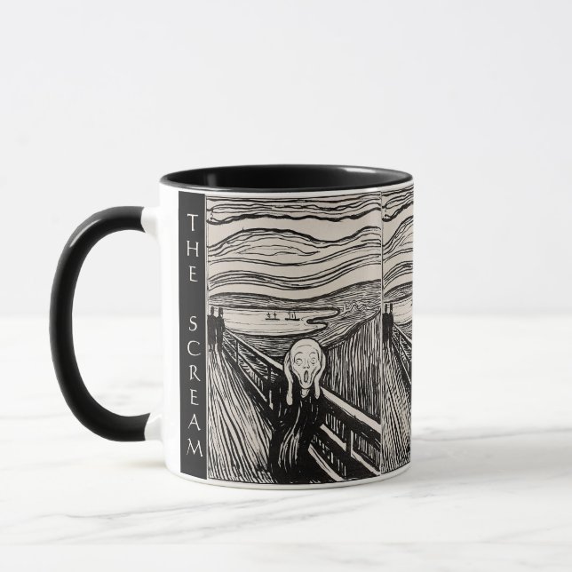 Taza The Scream – Edvard Munch – Custom Text (Izquierda)