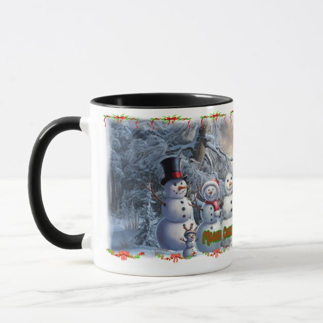 Taza The Snowmen wish you a Merry Christmas on a Coffee (Izquierda)