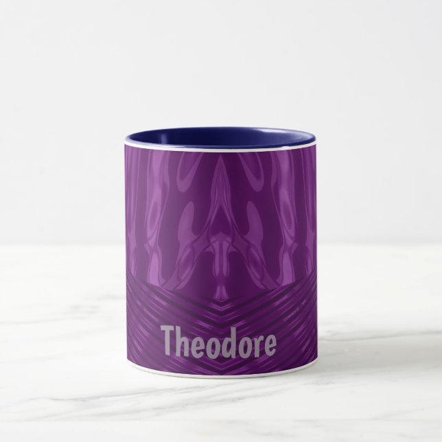 Taza THEODORE ~ GLOSSY 3D Glossy Blue ~ Mug (Centro)
