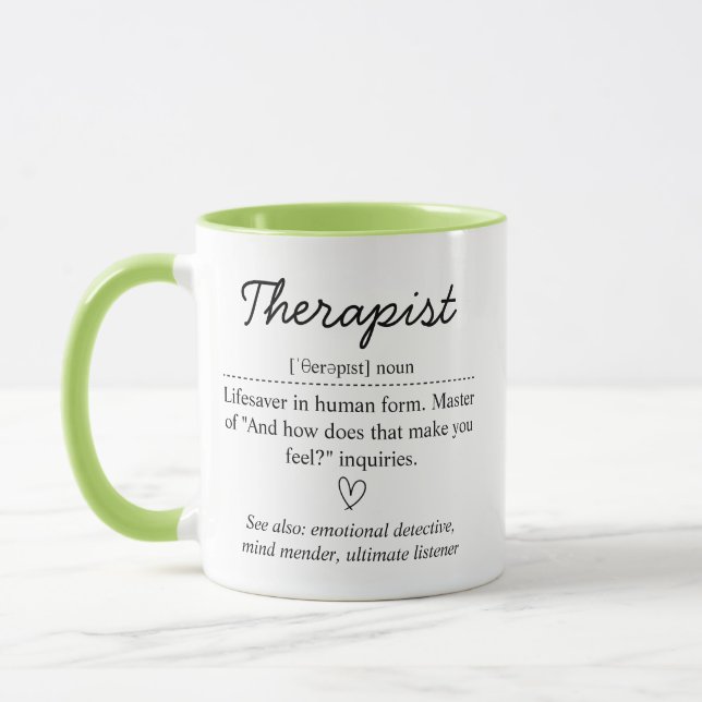 Taza Therapist Definition Mug, Inspirational Mental Hea (Izquierda)