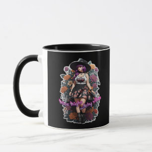 Taza Thicc Thighs Witchy Vibes - Whimsigoth Witch-Core