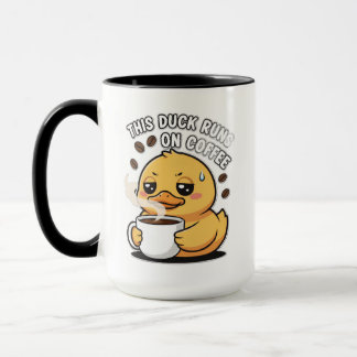 Taza This Duck Runs on Coffee Cute Duck Coffee Mug