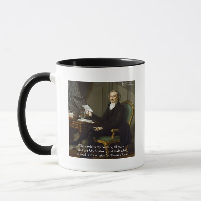 Taza Thomas Paine "My Brethren" Cita regalos y tarjetas (Izquierda)