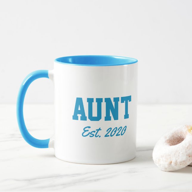 Taza "Tía - est. regalo de novedad de fecha" (Con donut)