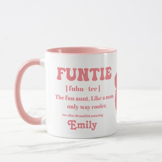 Taza Tía personalizada de definición de función retro (Izquierda)