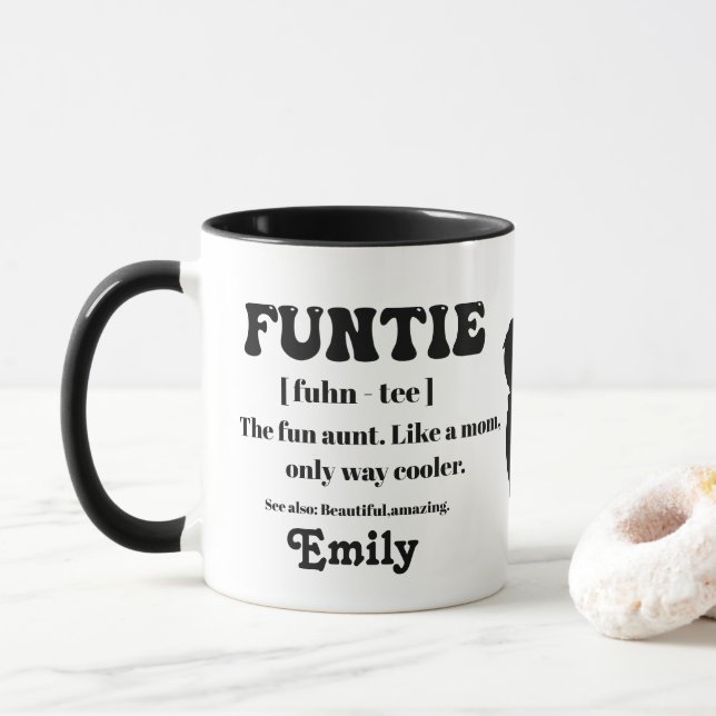 Taza Tía personalizada de definición de función retro (Con donut)