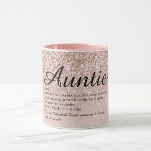 Taza Tía Tía Definición Rosa Dorado Brillo