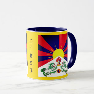 Taza Tibet, Leones de nieve, bandera tibetana - Los Him