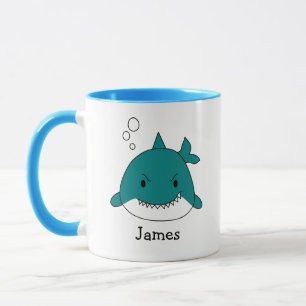 Taza Tiburón Azul Divertido Personalizado