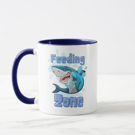 TAZA TIBURÓN DE ZONA DE ALIMENTACIÓN , ESTILO DE CARICA