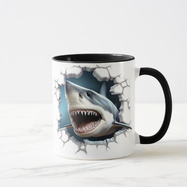 Taza Tiburón en una pared (Derecha)