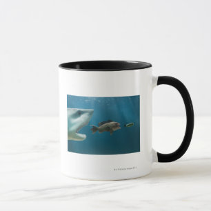 Taza Tiburón que persigue la lubina que persigue al