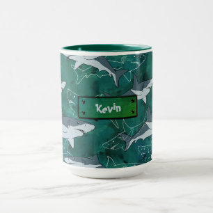 Taza Tiburones, marinos, marinos, peces, depredadores, 