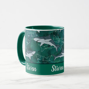 Taza Tiburones, marinos, marinos, peces, depredadores, 
