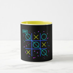 Taza Tic Tac Toe Neon Retro Ganador Glow Gamer Arcade