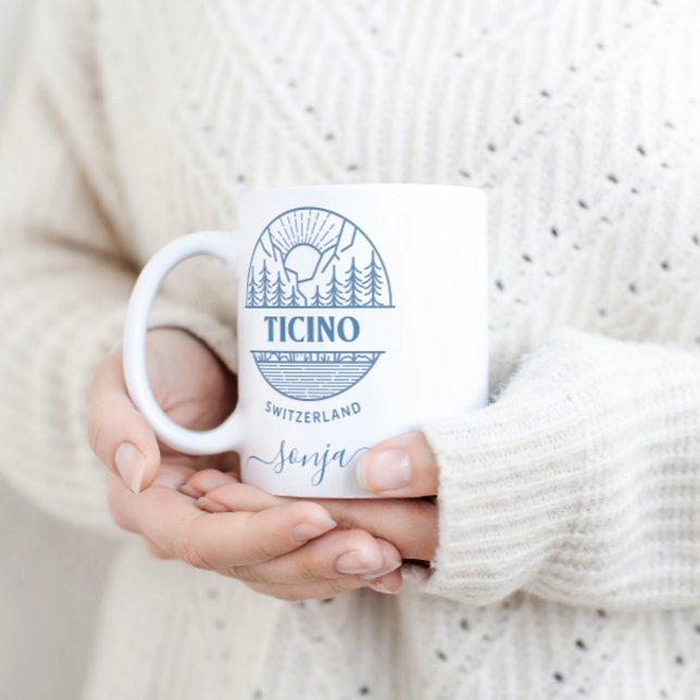 Taza Ticino (Suiza) | Azul | Escenario minimalista (Subido por el creador)