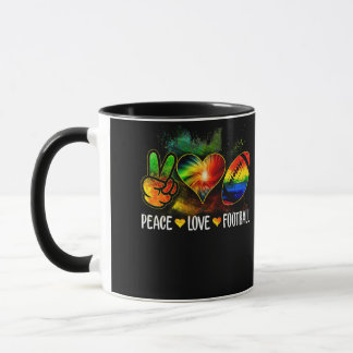 Taza Tie Dye Peace Love Football Football Lover Game