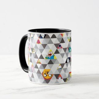 Taza Tiempo de aventura | Patrón de caracteres triangul