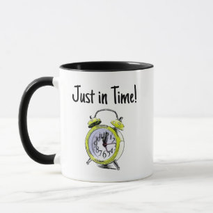 Taza Tiempo de despertar el dibujo del reloj de alarma 