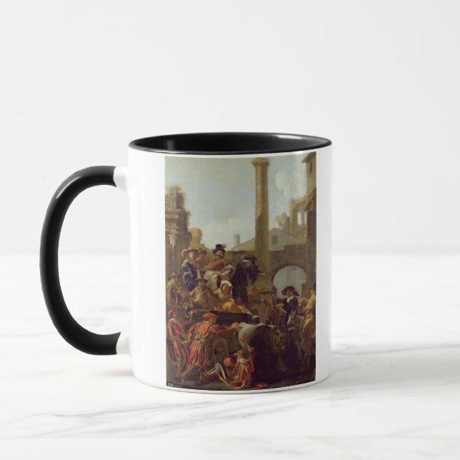 Taza Tiempo del carnaval en Roma, 1653 (aceite en lona) (Izquierda)