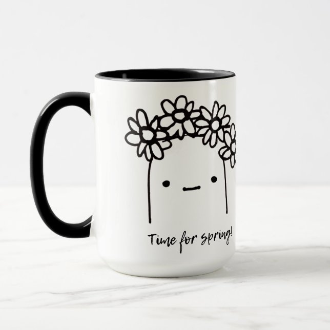 Taza Tiempo para el flujo de Ilustracion blanco y negro (Izquierda)