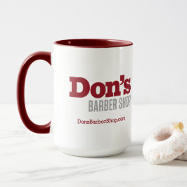 Taza Tienda Don's Barber - Café con logotipo rojo
