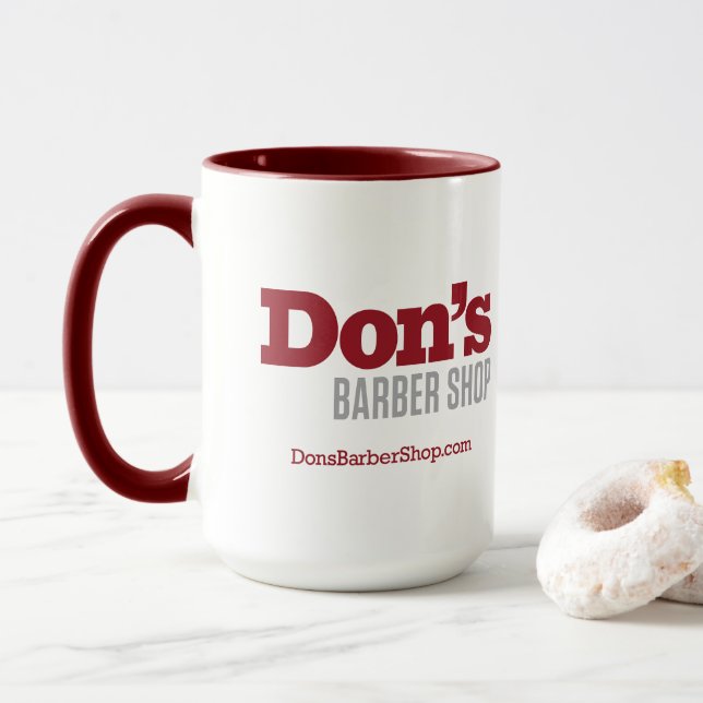 Taza Tienda Don's Barber - Café con logotipo rojo (Con donut)