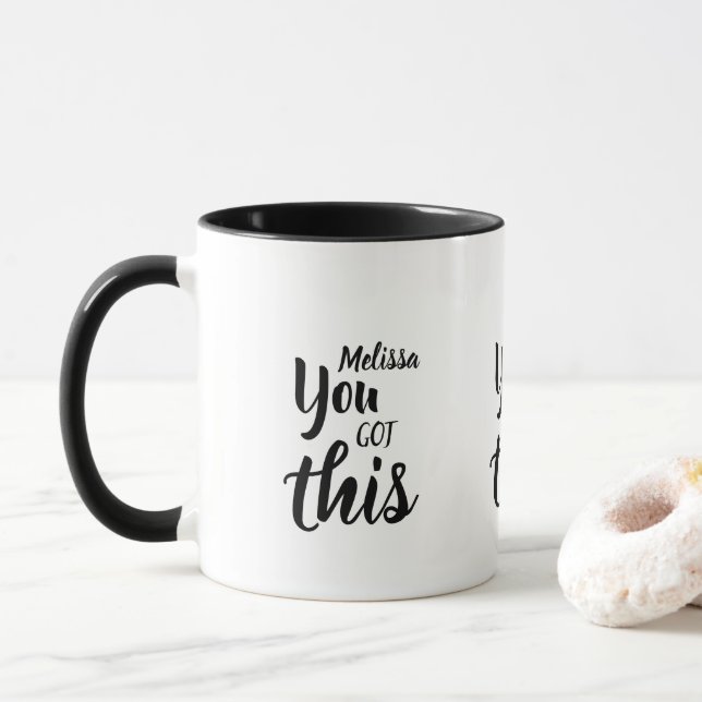 Taza Tiene Inspirador Este Nombre Personalizado De La C (Con donut)