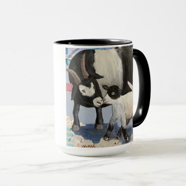 Taza ¿Tienes cabra? 'Nose Kiss 4 Mama' Goats Mugs (Anverso derecho)