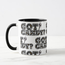 Taza ¿Tienes Caramelo? Chupete de Calaveras Negras y Bl