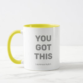 Taza Tienes este mínimo gris y blanco personalizado