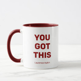 Taza Tienes este mínimo rojo y blanco personalizado