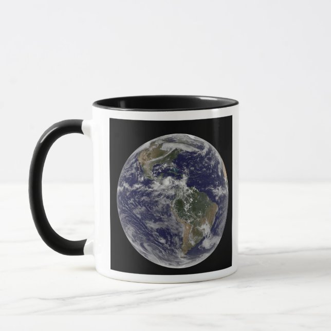 Taza Tierra completa mostrando América del Norte y Amér (Izquierda)